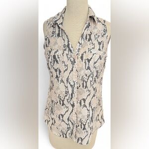 Express Portifino Snake Print Sleeveless Button Down Blouse Women’s Size Small